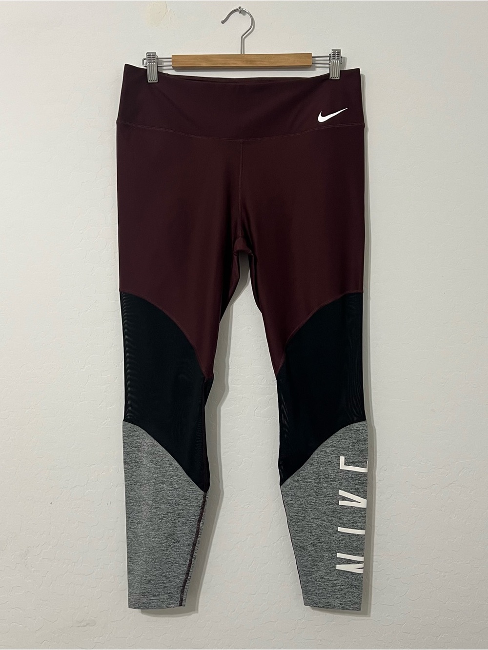 Nike Power Mid-Rise Mesh Training Tights | 7/8 Length | AQ4105-652 | XL
